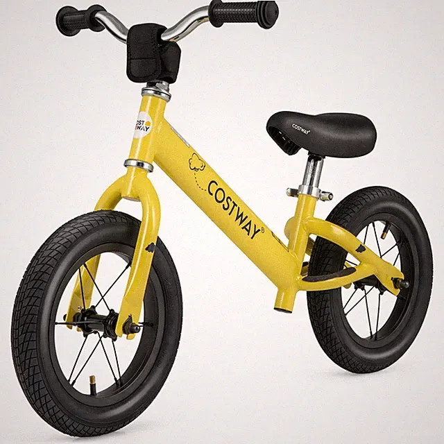 12 Inch Toddler Balance Bike No Pedal Training Bicycle w/Inflatable Rubber Tires