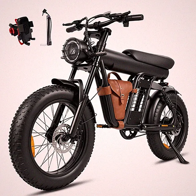 20in Fat Tire Electric Bike 1200W Peak Motor 48V 32MPH for Adults Off-Road Ebike