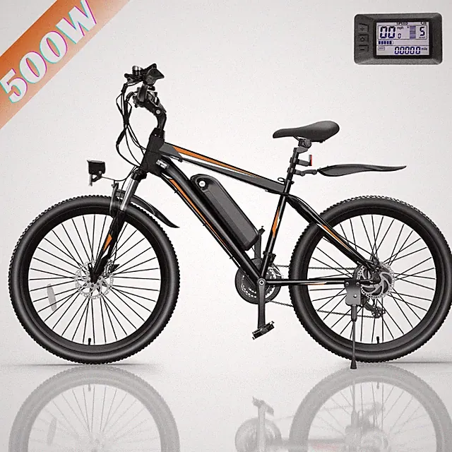 26" Adults Electric Bike 21Speed Cruiser Bicycle 500W E-Bike with Cruise Control