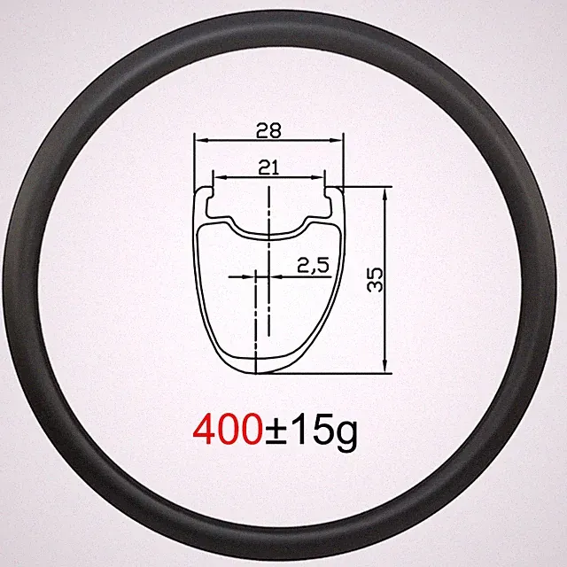 700c Asymmetric Road Bike Carbon Rim Tubeless Gravel Bicycle Wheels 20H 21H 24H