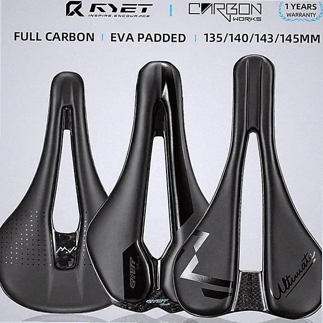 Carbon EVA Padded Bike Saddle 7x9mm for Triathlon Road MTB Gravel Bicycle Seat