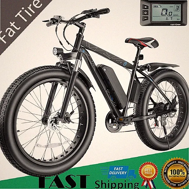 Electric Bike 26'' 500W Fat Tire Commuter Bicycle City Ebike 21 Speed for Adults