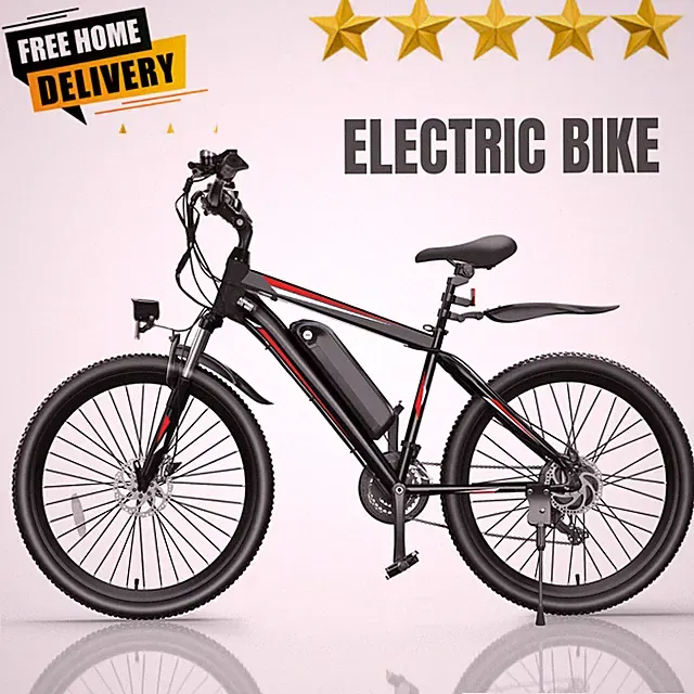 Electric Bike for Adults, 26'' 500W E-Mountain Bicycle 21-Speed Commuter Ebikes