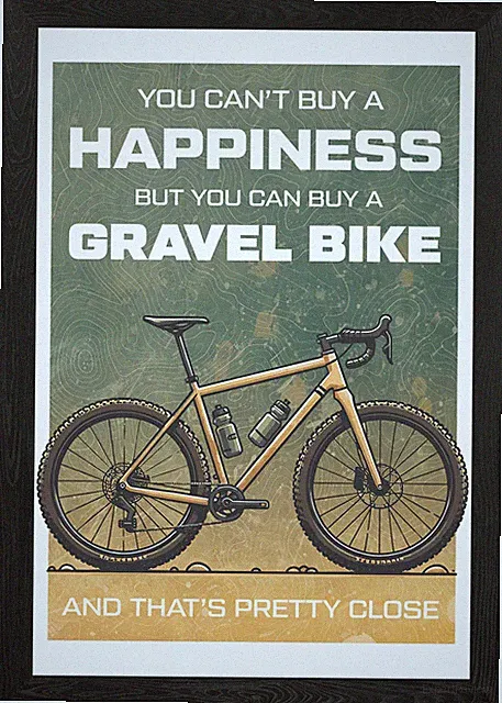 Gravel Bike - Gravel Cycling - Grav Framed Wall Art Poster Canvas Print Picture