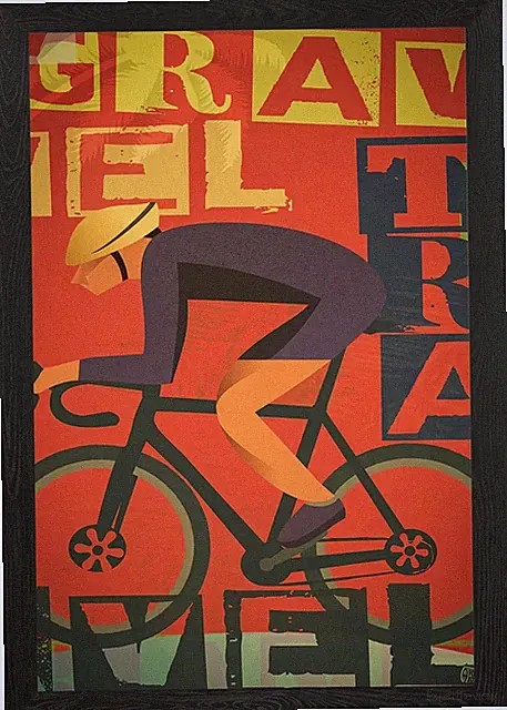 Gravel Travel Bike Framed Wall Art Poster Canvas Print Picture