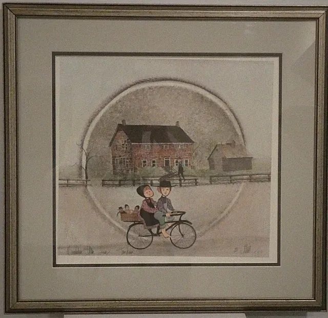 P. Buckley Moss "Tandem" Bicycle Matted & Framed Print 585/1000