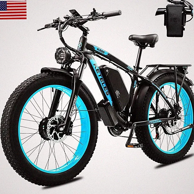Peak 4000W Dual Motor Electric Bicycle 26" Fat Tire KETELES 48V/23Ah for Adults