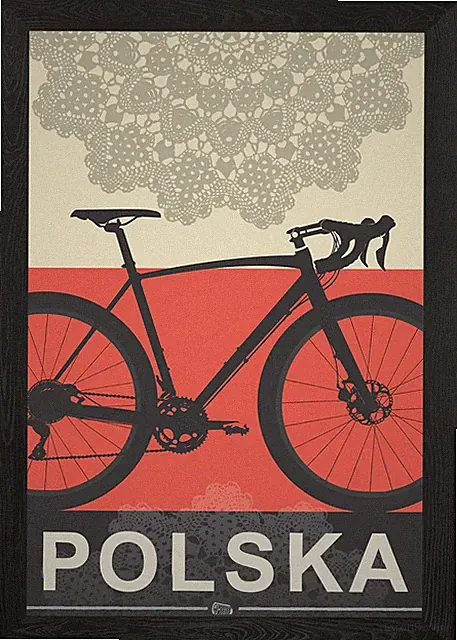 Poland gravel bike Framed Wall Art Poster Canvas Print Picture