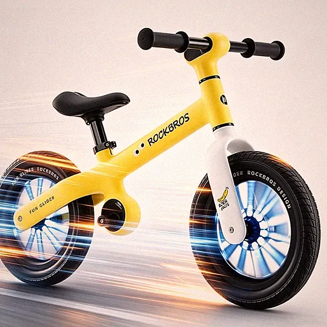 ROCKBROS Balance Bike 2-6 Year Old Kids12" Training Adjust Handlebar&Seat Yellow