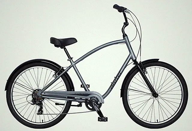 Sun Bicycles Drifter 7 Speed Bike Path Step-Over Light Cruiser Silver Comfort