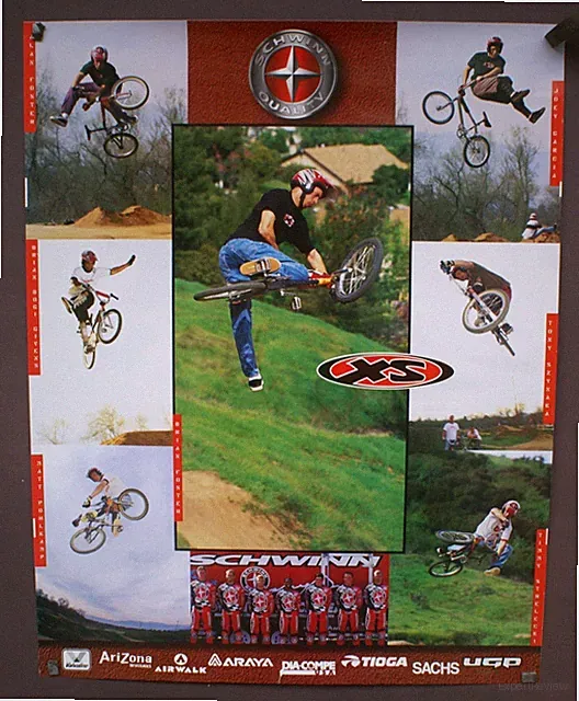 Vintage Schwinn BMX bicycle team poster 21x17